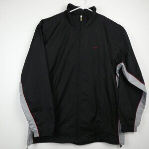 Nike Windbreaker Jacket Mens XL Black Full Zip Nike72 Vintage 920220 KL4 Swoosh